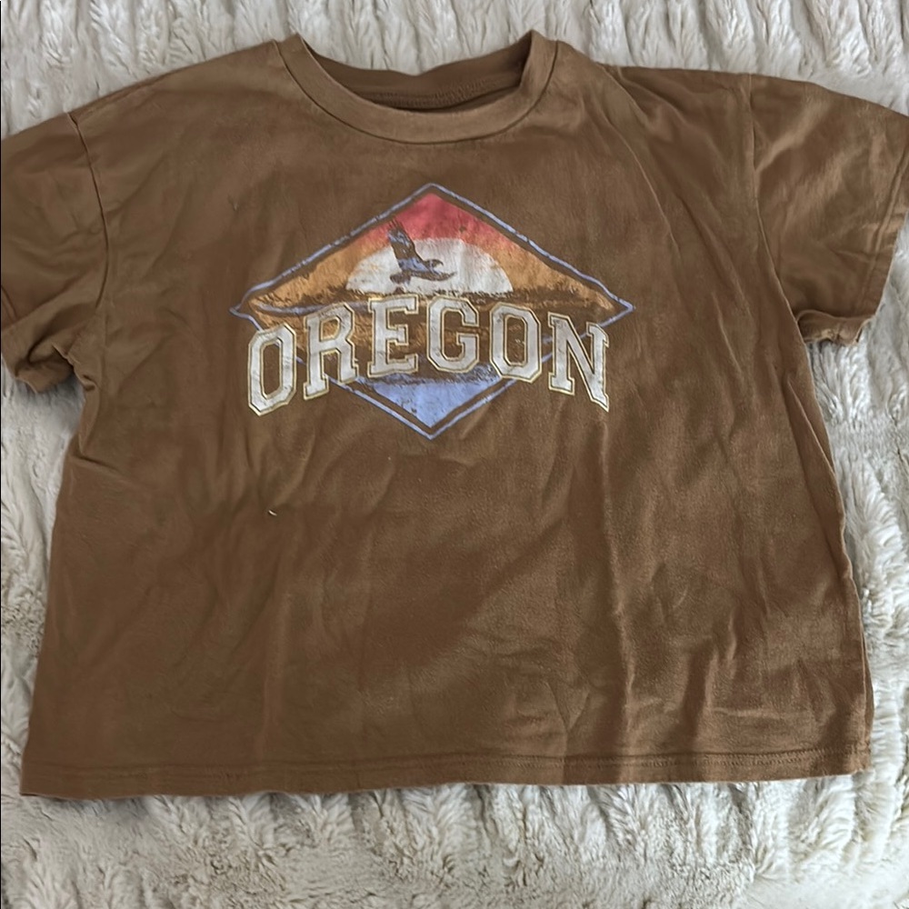 Art Class Brown Short Sleeve Tee with Oregon Graphic